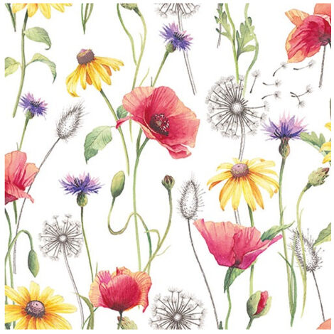 AMBIENTE - SERV. DE TABLE 33CM (20) PRAIRIE DE COQUELICOTS FSC Mix