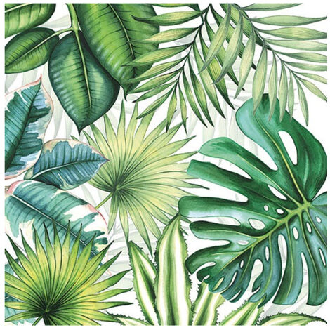 AMBIENTE - SERV. DE TABLE 33CM (20) TROPICAL LEAVES FSC MIX