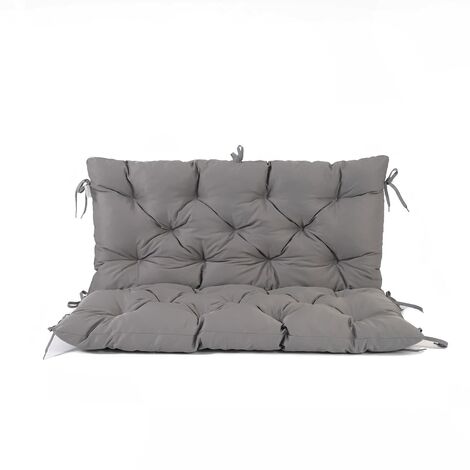 Ambientehome by Meerweh HANKO Cuscino per panca da giardino, Con schienale alto, 2 posti, Grigio Chiaro, 100 x 98 x 8 cm
