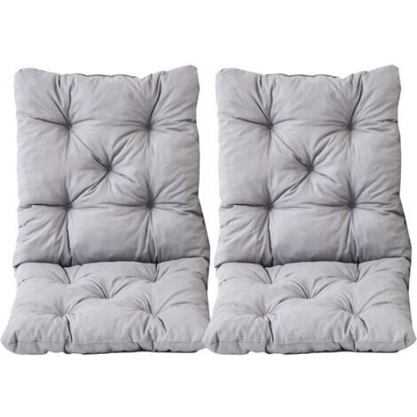 Ambientehome Lot de 2 Coussins Haut Dossier HANKO pour Fauteuil de Jardin, Coton, ca. 98 x 50 x 8 cm, Ton Gris Clair, 2 Unité 1