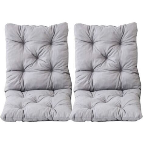 Ambientehome Lot de 2 Coussins Haut Dossier HANKO pour Fauteuil de Jardin, Coton, ca. 98 x 50 x 8 cm, Ton Gris Clair, 2 Unité 1
