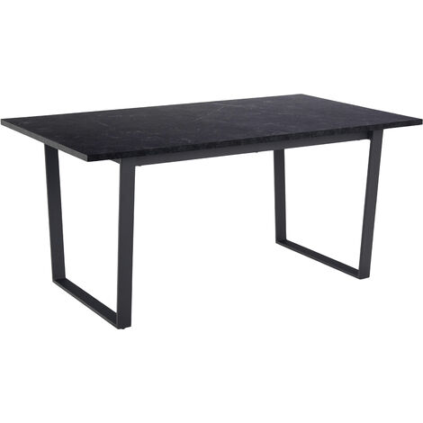 Amble Table de salle à manger 90x160cm impression marbre noir.