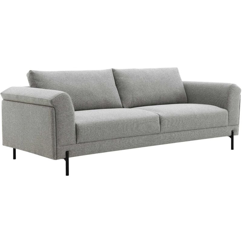 Mobilier Deco - ambre - Canapé contemporain 3 places en tissu gris clair