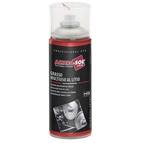 Ambro-Sol - G013 Grasso Multiuso Spray al Litio Hq ad Alte Prestazioni, Bomboletta Spray in Banda Stagnata 100% Riciclabile all'Infinito da 400 ml