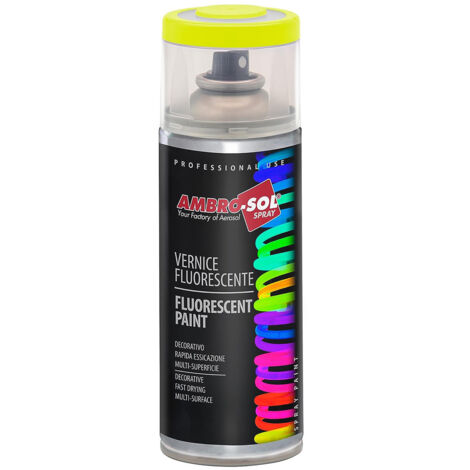 AMBRO-SOL RAL V400FLUOR2 , Vernice acrilica spray, Giallo fluorescente, 400 ml