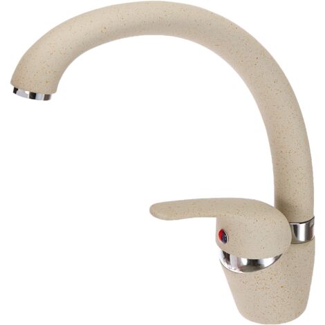 Ambrosiana SEI1406AVE Rubinetto Miscelatore lavello Cucina/Lavanderia con Canna Alta Serie Sei in Ottone con areatore a Risparmio idrico, Colore Avena