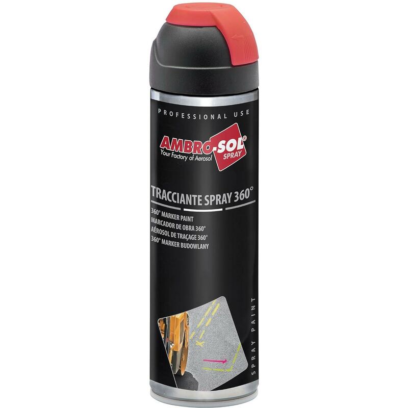 Image of Vermice Tracciante Marker – ROSSO Fluorescente - AMBRO-SOL Spray 360° da 500 ml