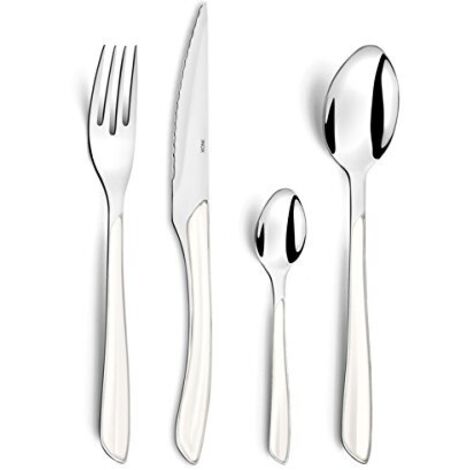 Amefa - Servizio di posate multiuso, Serie: Eclat, in cofanetto, Acciaio Inox ABS SAN, bianco, Ménagère 32 couverts pour 8 personnes