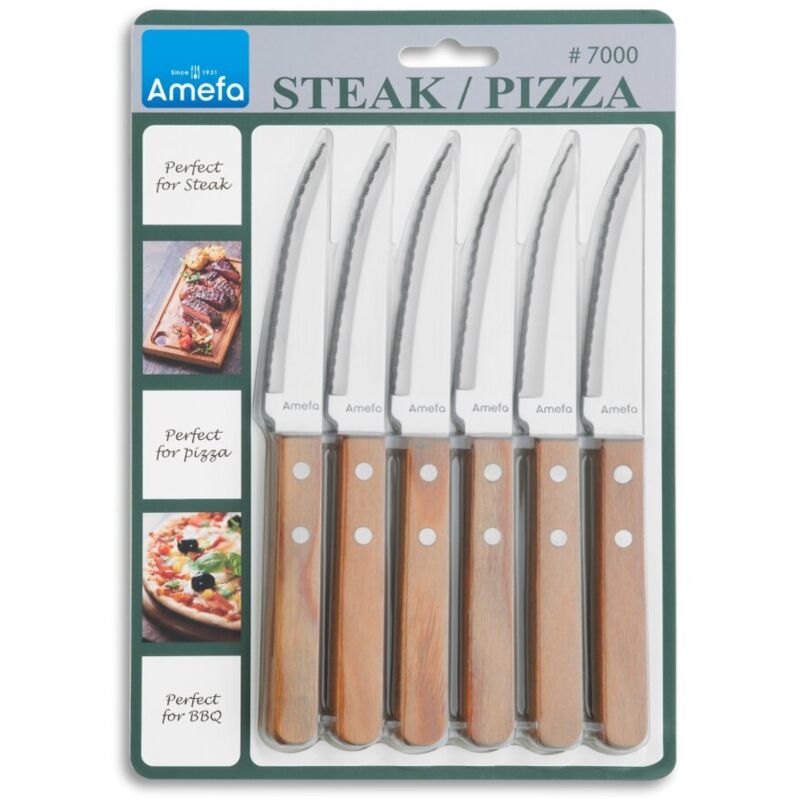Ensemble de couteaux à pizza/steak Amefa 6 pièces
