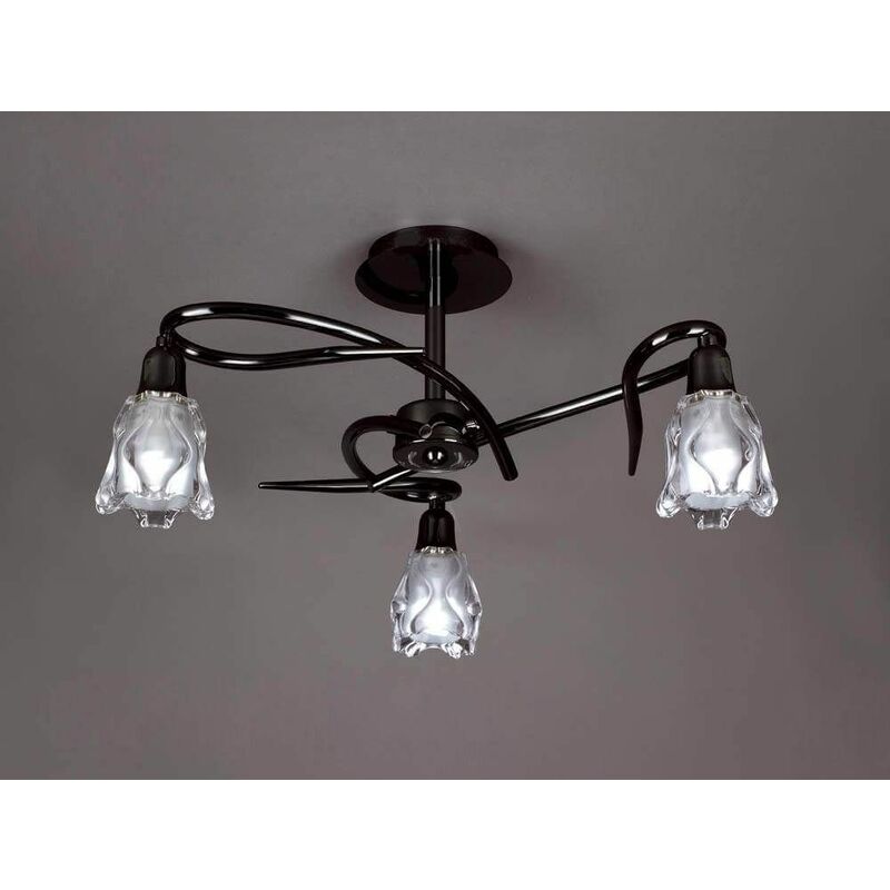 Amel ceiling light 3 bulbs L1 / SGU10, black chrome