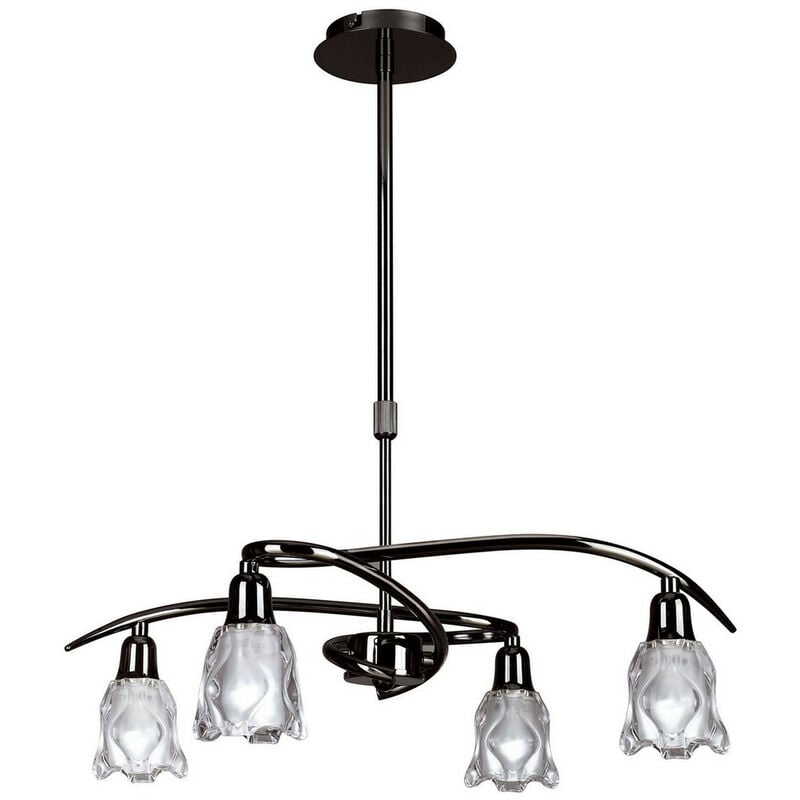 Inspired Mantra Amel Telescopic Convertible To Semi Flush 4 Light L1/SGU10, Black Chrome, cfl Lamps included