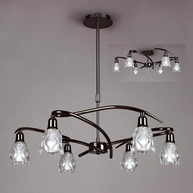 Amel Convertible Telescopic Semi-Ceiling Light 6 Bulbs L1 / SGU10, black chrome