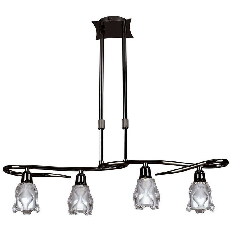 Inspired Mantra Amel Telescopic 4 Light L1, SGU10 Bar, Black Chrome, cfl Lamps included