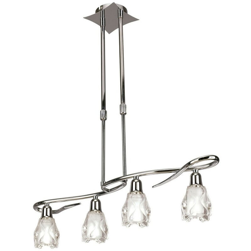 Inspired Mantra Amel Telescopic 4 Light L1, SGU10 Bar, Polished Chrome, cfl Lamps included