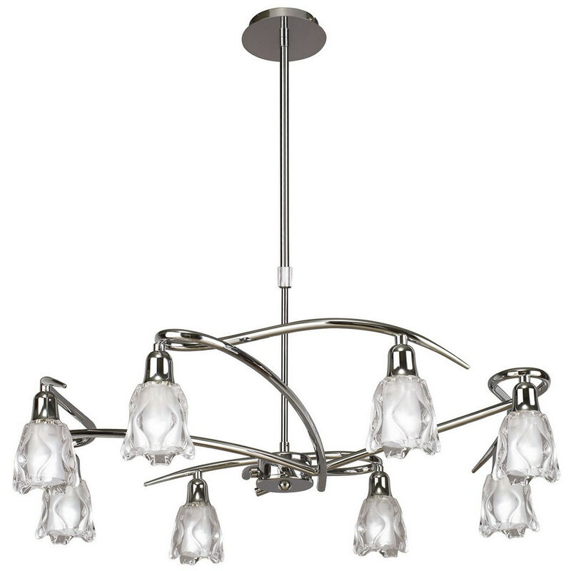 Inspired Mantra Amel Telescopic 8 Light L1/SGU10, Polished Chrome, cfl Lamps included