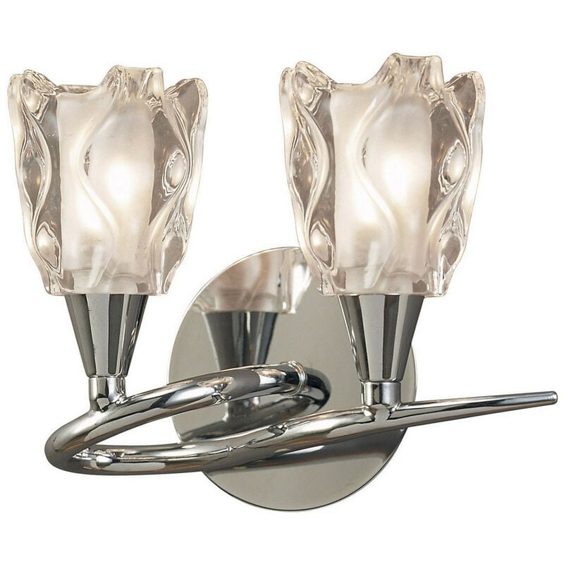 Inspired Mantra Amel Wall Lamp Switched 2 Light L1/SGU10, Polished Chrome, cfl Lamps included