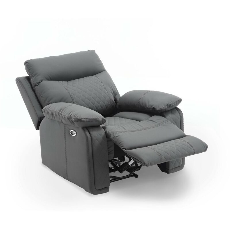 Mobilier Deco - ameli - Fauteuil relax électrique en simili cuir gris foncé