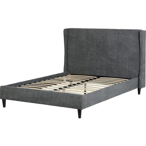 Amelia 4 Feet 6 Inches Bed Frame - L211 x W160.5 x H115 cm - Dark Grey Fabric