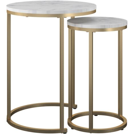 AmeliaTables gigognes en MDF Blanc Marbre