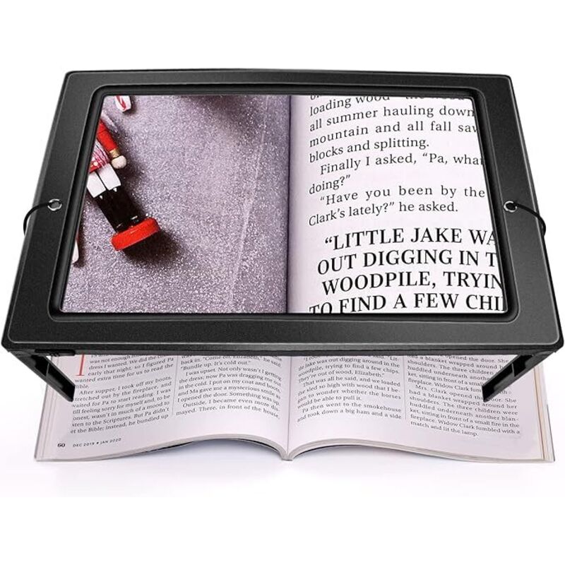 Améliorer la Loupe de Lecture 5X avec 50 Lumineuse LED et Support Pliant Mains Libres, Loupe Eclairante pour Les Personnes âgées, Les Livres, Les