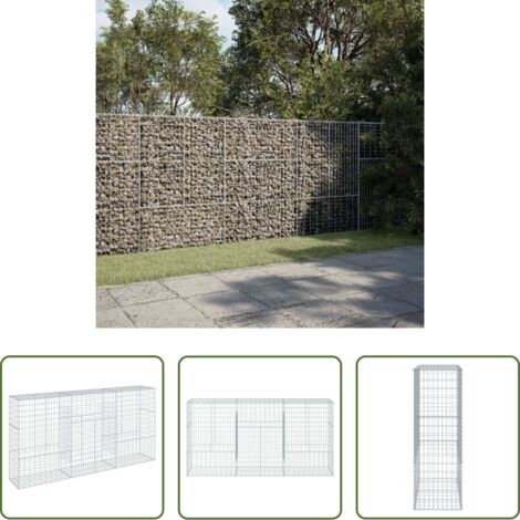 Aménagement extérieur -  Panier gabion avec couvercle 300x50x150 cm fer galvanisé