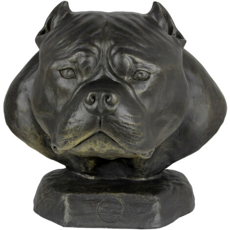 American Bully I - urna para cenizas de perro, busto de perro, cabeza de perro grande para el jardín de Art-Dog