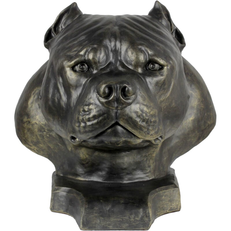 American Bully II - Urne pour cendres de chien, buste de chien, grande tête de chien pour le jardin par Art-Dog
