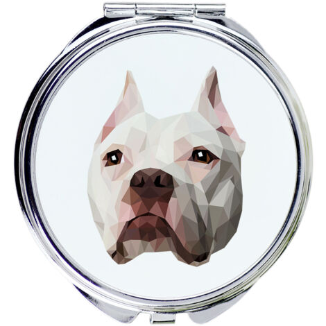 American Pit Bull Terrier, Pit Bull, American Pit Bull Terrier, Pitbul, APBT - specchio con foto e scritta geometrica di Art-Dog