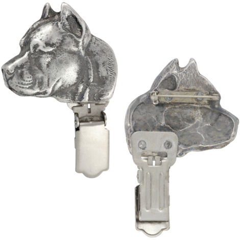 American Staffordshire Terrier, Amstaff, Amstaf I - Brosche mit Clip, Startnummernträger, Geschenk zur Hundeausstellung von Art-Dog