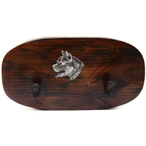 American Staffordshire Terrier, Amstaff, Amstaf I: percha para accesorios, percha para medallas con perro, ganchos para llaves de Art-Dog
