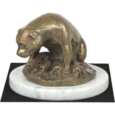 American Staffordshire Terrier, Amstaff, Amstaf I - statuetta di cane, figurina su marmo bianco, trofeo per una mostra canina del marchio Art-Dog