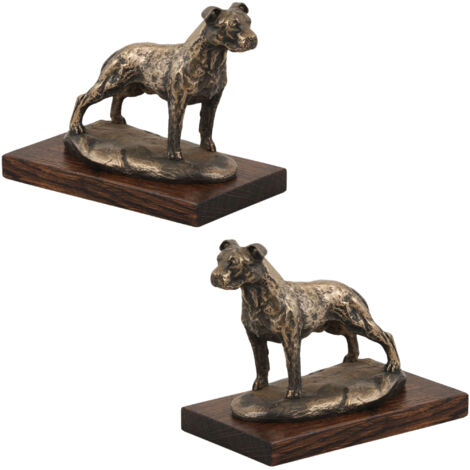 American Staffordshire Terrier, Amstaff, Amstaf II - statuetta di cane, figurina su marmo bianco, trofeo per una mostra canina del marchio Art-Dog