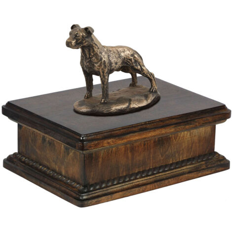 American Staffordshire Terrier, Amstaff, Amstaf II - Urne pour cendres de chien, urne classique avec statuette, urne élégante avec chien par Art-Dog