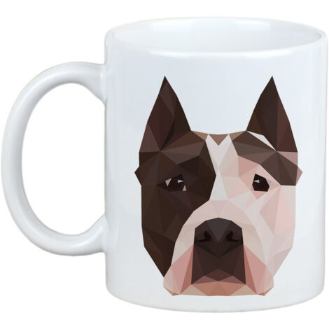 American Staffordshire Terrier, Amstaff, Amstaf - Mug avec photo et inscription chien géométrique Art-Dog