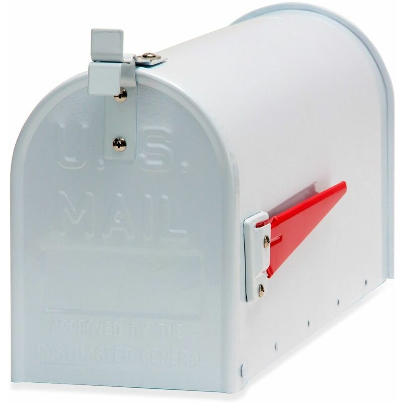 Amerikanischer Briefkasten American Mailbox Zeitungsrolle Postkasten Alu weiß