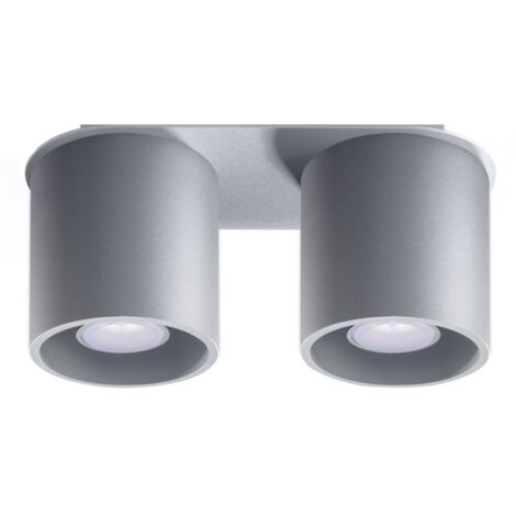 AMERO 2 GU10 DECKENFUNDAMENT GRAU ALU LUMILO 00.135.55