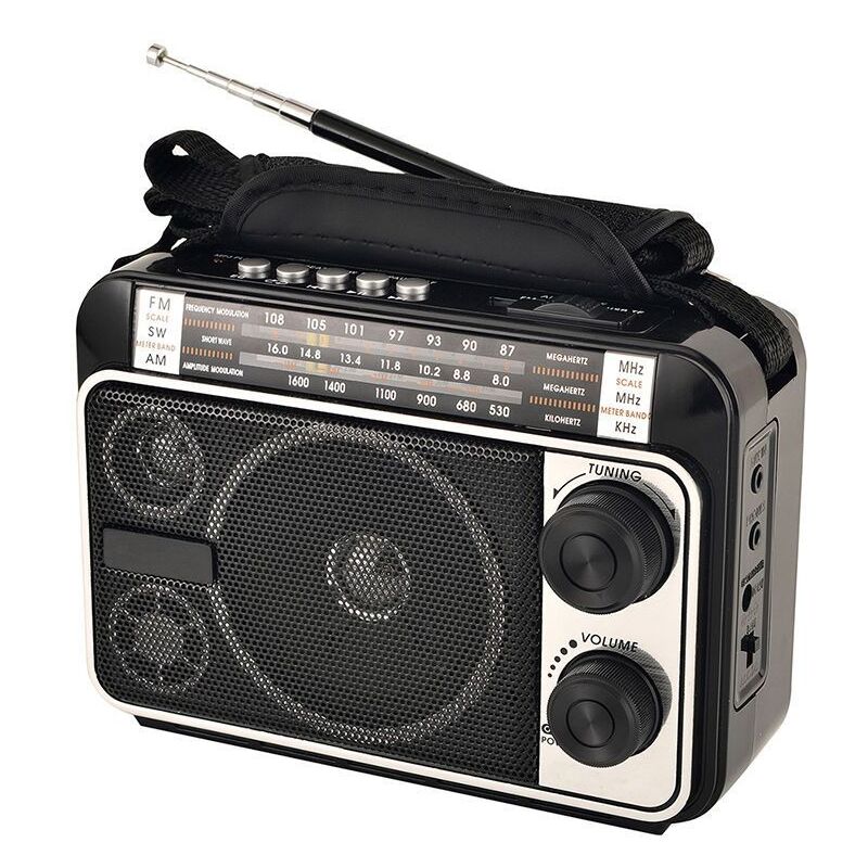 Radio transistor AM/FM/SW1/SW2 avec réception optimale - Fonctionne sur AC ou batterie - Grand haut-parleur - Idéale pour usage intérieur/extérieur