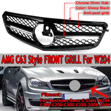 DRILLPRO AMG C63 Style Car Front Upper Grille Grill For Mercedes Benz C Class W204 C180 C200 C300 C350 2008-2014 Racing Grille LAVENTE