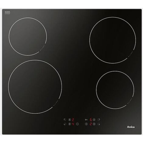 Amica Piastra Ceramica Elegante Nera 4 Zone 6,5 kW
