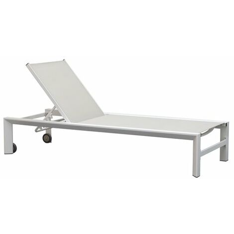 Amicasa BHR 1073KD Lettino Prendisole Tropea Bianco e Grigio