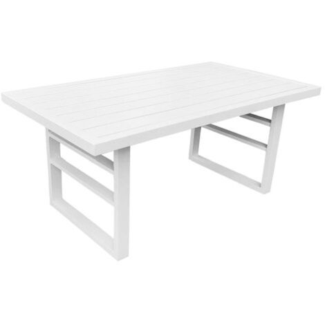 Amicasa Tavolino da Caffe' 95x55cm Loren Alluminio Bianco