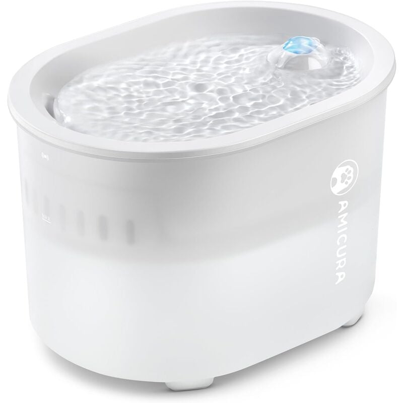 Fontaine à Eau pour Chat sans Fil Rechargeable A3-2 Modes Automatiques, Batterie 10 000mAh (180 Jours), Réservoir 2L, Filtre Magnétique et