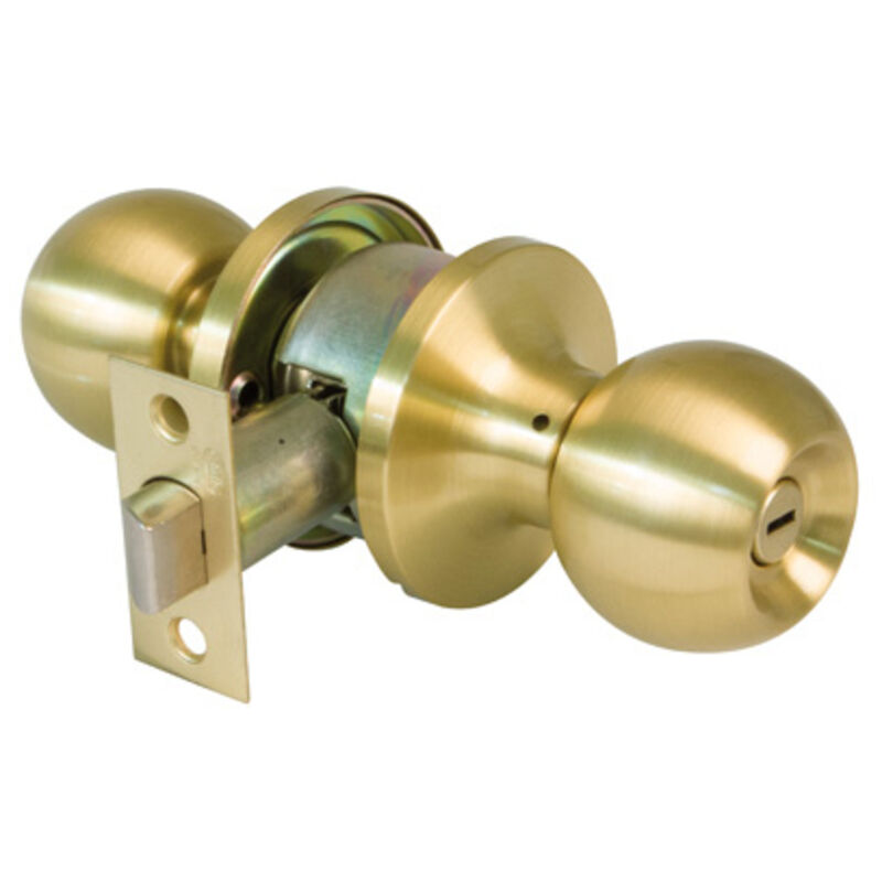 Amig - Bouton rond avec clé et serrure, laiton mat, mod. 610 11125 ami