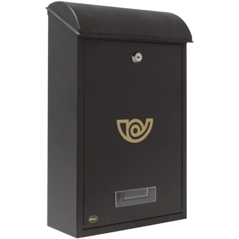 AMIG  Boîte aux lettres  2  400 x 250 x 100 mm  Acier  Noir