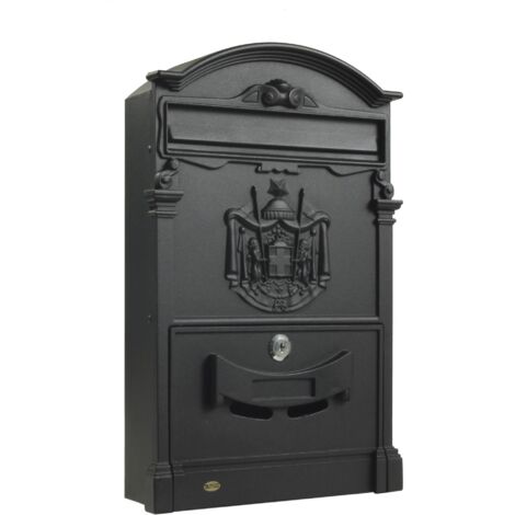 AMIG Boîte aux lettres 4 400 x 240 x 80 mm Aluminium Noir