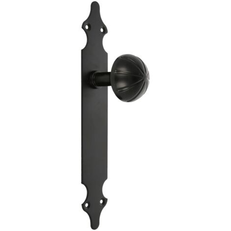 AMIG  Bouton de porte avec plaque  18  280 x 45 x 2 mm  Plaque d'acier, Poignée zamak  Noir