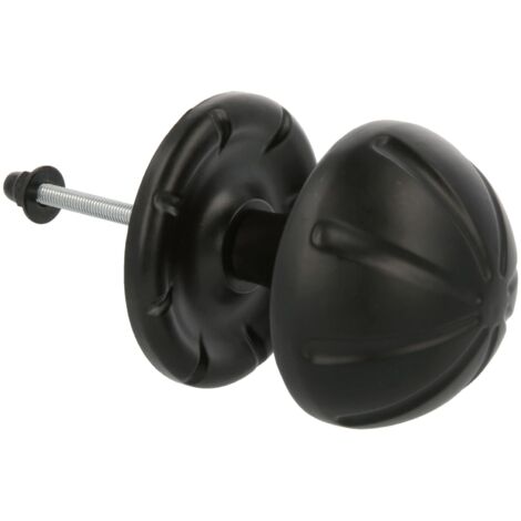AMIG  Bouton de porte d´entrée  16  Ø75 mm  Plaque d'acier, Poignée zamak  Noir