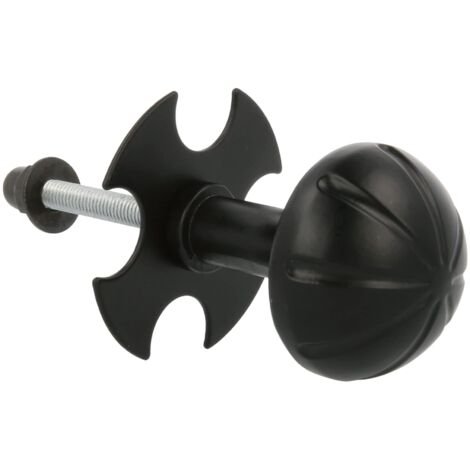AMIG  Bouton de porte d´entrée  17  Ø55 - Ø70 mm  Plaque d'acier, Poignée zamak  Noir