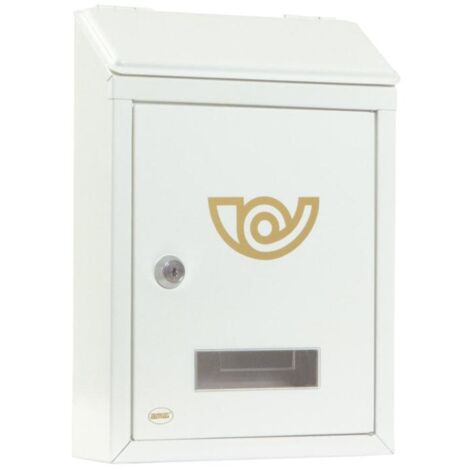 AMIG buzon 2 mini 295x20x62 acero blanco , Buzón mini acero blanco Amig Buzón de jardín fabricado en acero terminado en blanco Para instalar en el exterior Ranura super