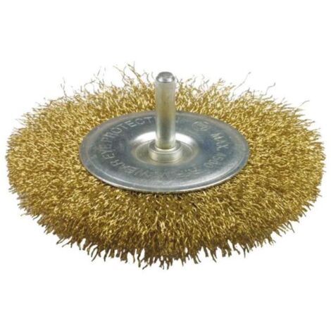 AMIG cepillo acero circular 34730-4hx100mm - 0.3mm , Cepillo de acero con espiga de sujeción 6 mm Amig Ideal para trabajos de bricolaje, eliminación de óxidos, pintura y limpie